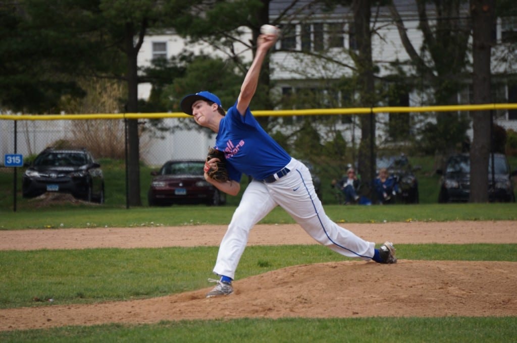 Hall pitcher Chase Jeter. Hall vs. Conard. Coaches vs. Cancer. Photo credit: Ronni Newton