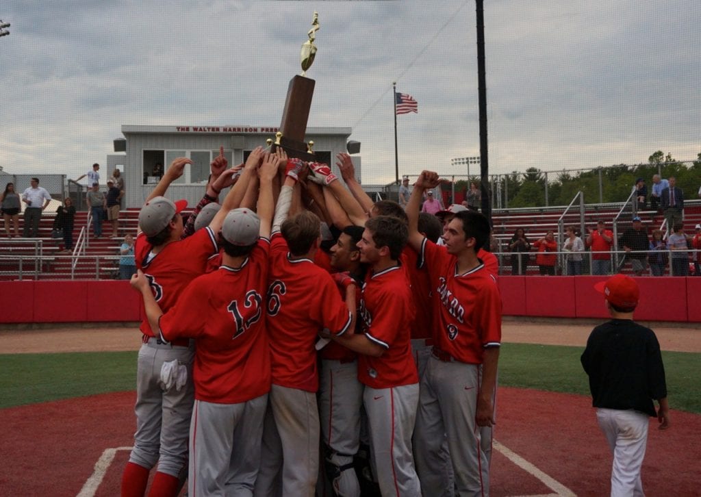 Conard celebrates after winning the Mayor's Cup trophy for the second consecutive year. Photo credit: Ronni Newton