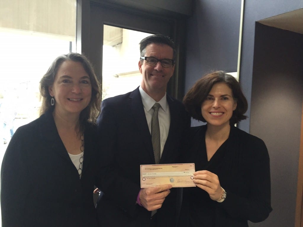 From left: Helen Rubino-Turco, Paul Connery from the West Hartford Exchange, and Suzanne Oslander, Community Partnership Manager with West Hartford at the check presentation at Town Hall. Submitted photo