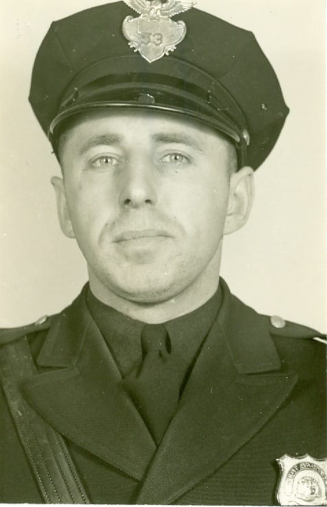 West Hartford Police Off. Stephen Fedus, Jr. in 1948. Courtesy of West Hartford Police Department