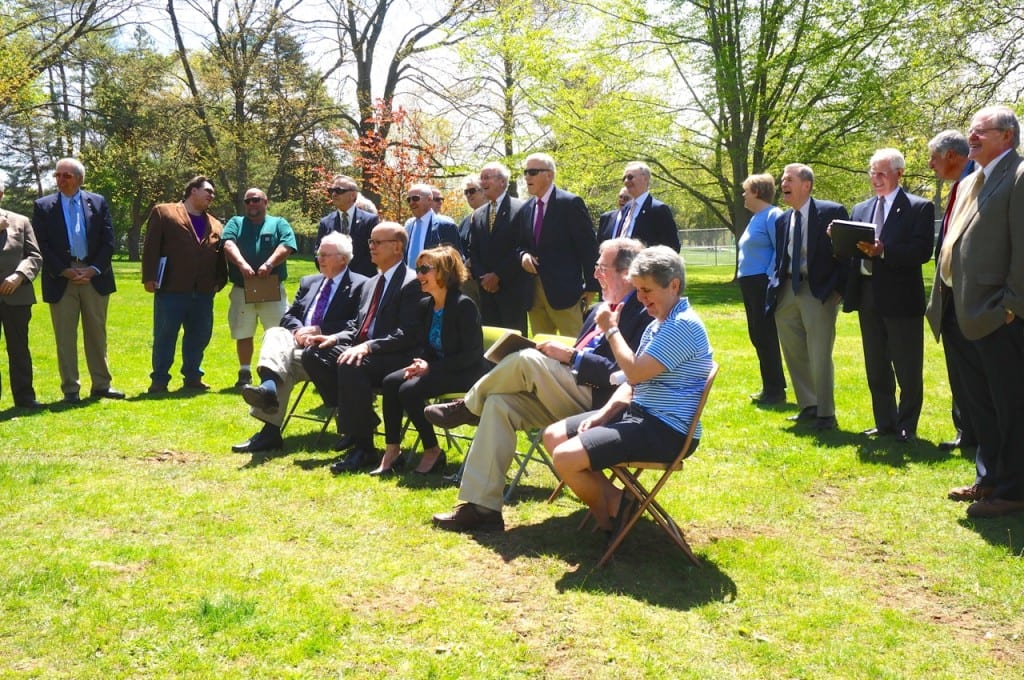 A crowd attended the burying of a time capsule, marking the Old Guard's 50th anniversary. Photo credit: Ronni Newton