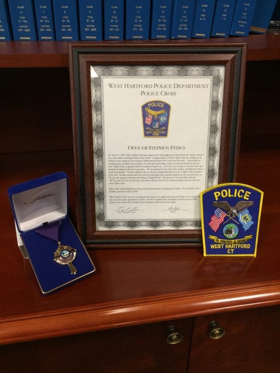 The Police Cross was presented to Stephen Fedus, Jr. on May 25, 2016. Courtesy photo