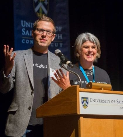 David Ryan Polgar and Dr. Marialice B.F.X Curran at the inaugural Digital Citizenship Summit in West Hartford in October 2015. Courtesy photo