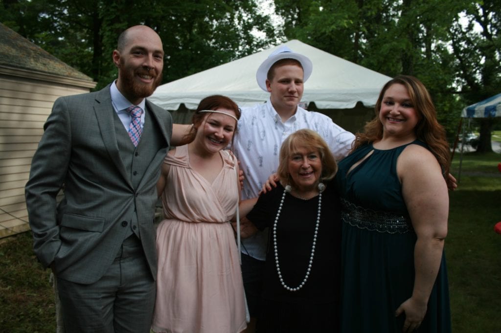 Barbara Gordon’s 9th Annual Fundraiser to benefit the Comprehensive Women’s Health Center at Saint Francis Hospital and Medical Center had a "Roaring Twenties" theme in West Hartford on June 8, 2016. Barbara with some of her family members. photo by Joy Taylor