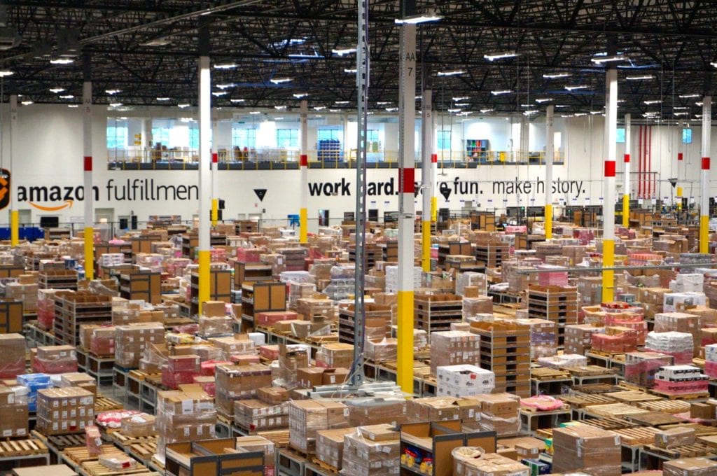 Floor of the Amazon Fulfillment Center in Windsor. The facility is more than 1 million square feet. Photo credit: Ronni Newton