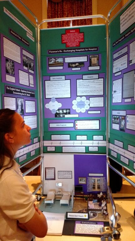 Mia Porcello with her winning exhibit at National History Day. Submitted photo