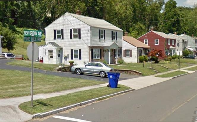 Photograph of Vine Hill Road & New Britain Avenue from today. (Google Earth)