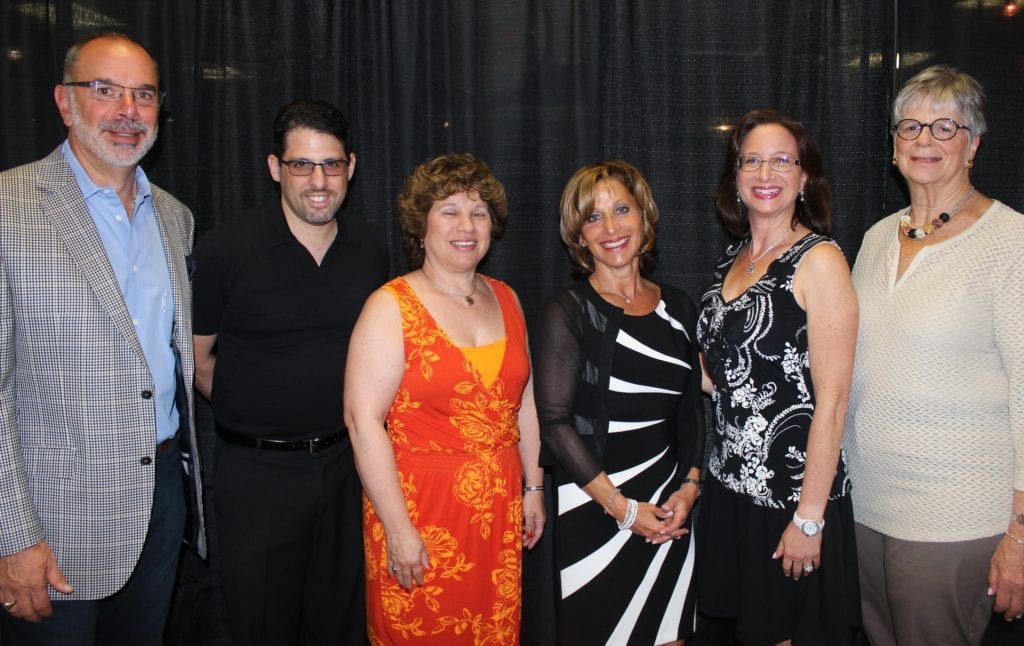 West Hartford Mayor Shari Cantor (third from right) with event emcee and event committee from left to right: Gary Katz, Bennett Forrest, Rona Gollob, Shari Cantor, Pamela Mondschein, Naomi Cohen. Photo credit: Shelby McInvale (submitted)