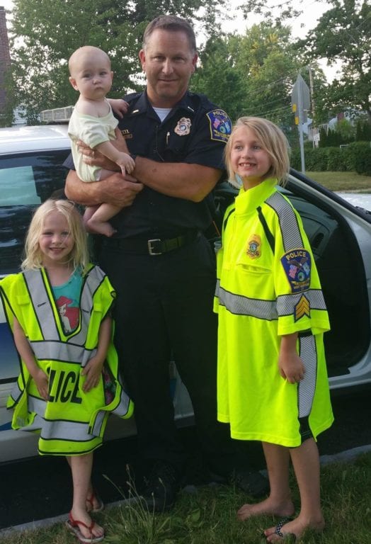 Lt. Eric Rocheleau and kids. Courtesy of Cassandra Cockburn