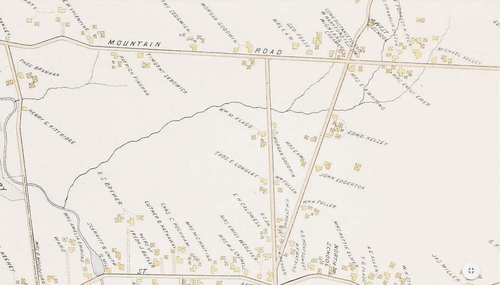 1896 map of West Hartford. Image courtesy of the Noah Webster House & West Hartford Historical Society