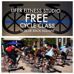 Lifer Fitness will offer free cycling classes in Blue Back Square on July 30. Submitted photo
