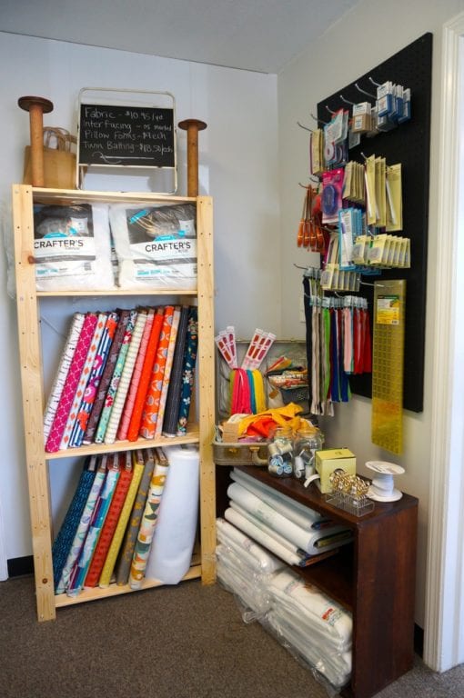 The studio space is small, but efficient, with plenty of reference materials and supplies available. Photo credit: Ronni Newton