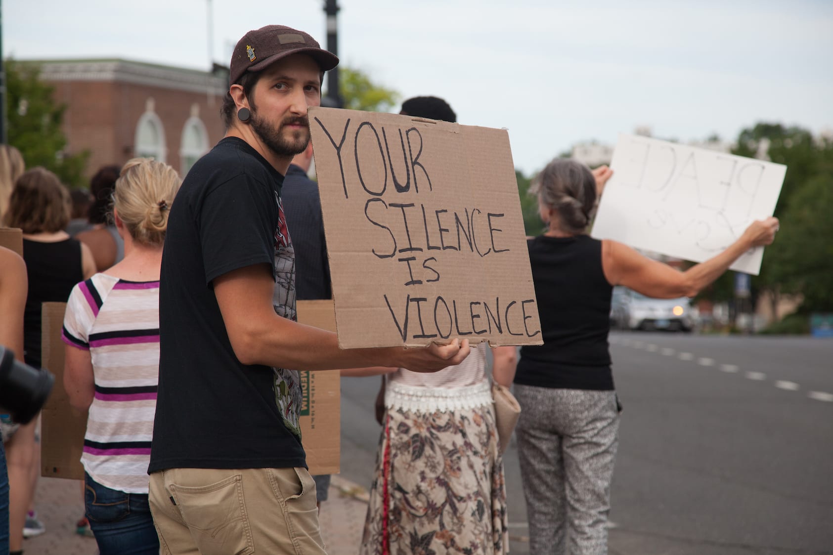 Peaceful participants at a Black Lives Matter rally in West Hartford. Photo credit: Michaela Melvin