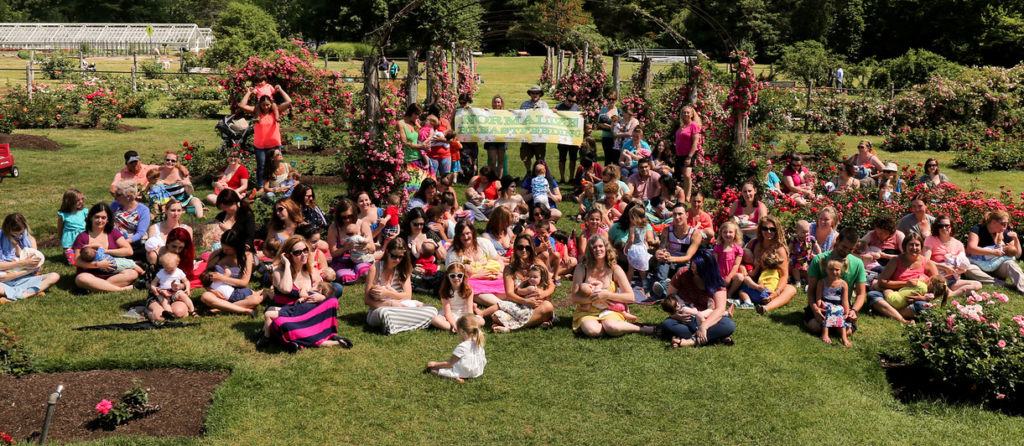 More than 60 breastfeeding moms gathered in Elizabeth Park on Saturday for 'The Big Picture Breastfeeding Event.' Photo courtesy of John Fitts, Canton Compass