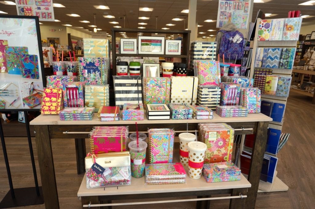 A large selection of agendas and tumblers from top brands greet shoppers at the Paper Store in Bishops Corner. Photo credit: Ronni Newton