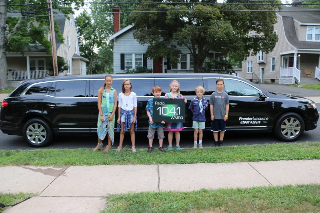 Callie and Flynn Lantz (center) with the friends that were invited to enjoy limo ride to school with them. Photo courtesy of Stefanie Marco Lantz