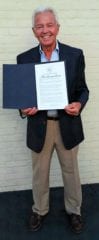 Charlie Hilborn with his proclamation honoring his years of service. Courtesy photo