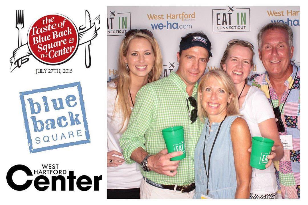 Cheyney Barrieau, Jimmy Altman, Ronni Newton, Kristen Fritz and Tom Hickey at Taste of Blue Back Square & The Center on July 27, 2016. photo by SnapSeat Photo Booth