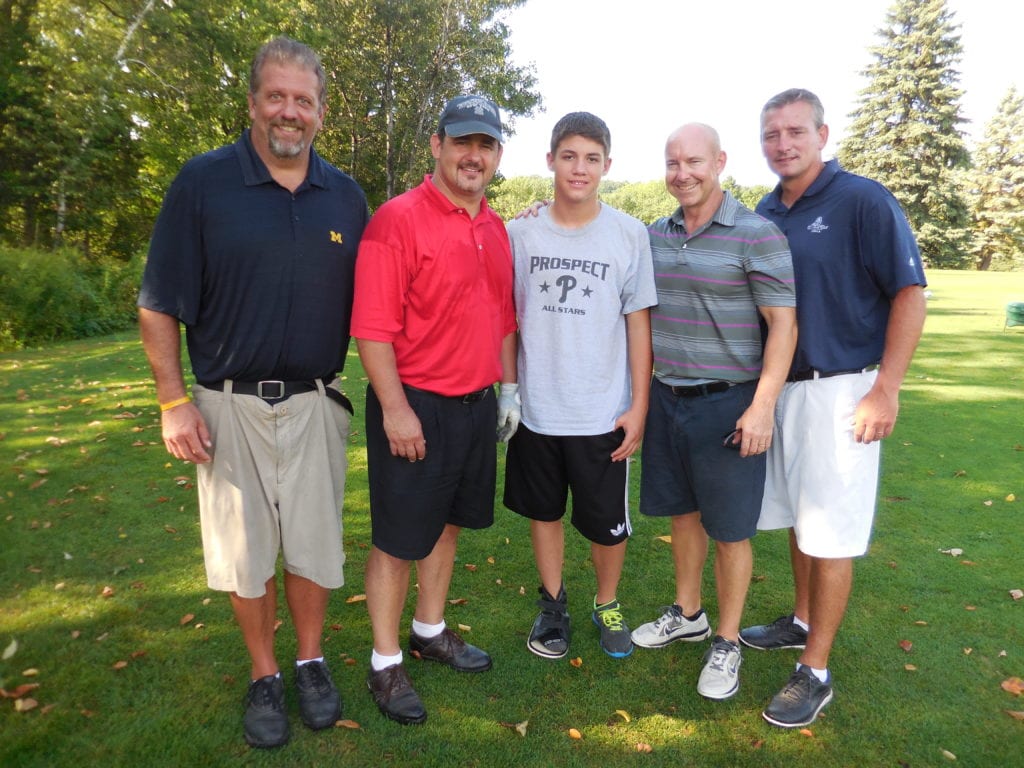 Andy Stabnick (Class of '87) with John Calcaterra (Class of '84), John Calcaterra, Curt Christensen and Mark Jamin. Submitted photo