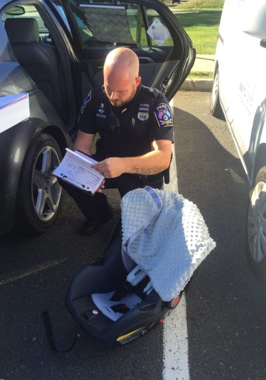 The West Hartford Police Department's Community Relations Division performs free car seat inspections every Wednesday. Courtesy photo