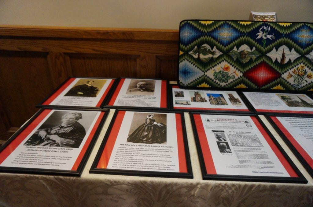 A photo gallery of some of the church's notable members, including Harriet Beecher Stowe, was on display. St. John's Episcopal Church 175th anniversary block party. Sept. 18, 2016. Photo credit: Ronni Newton