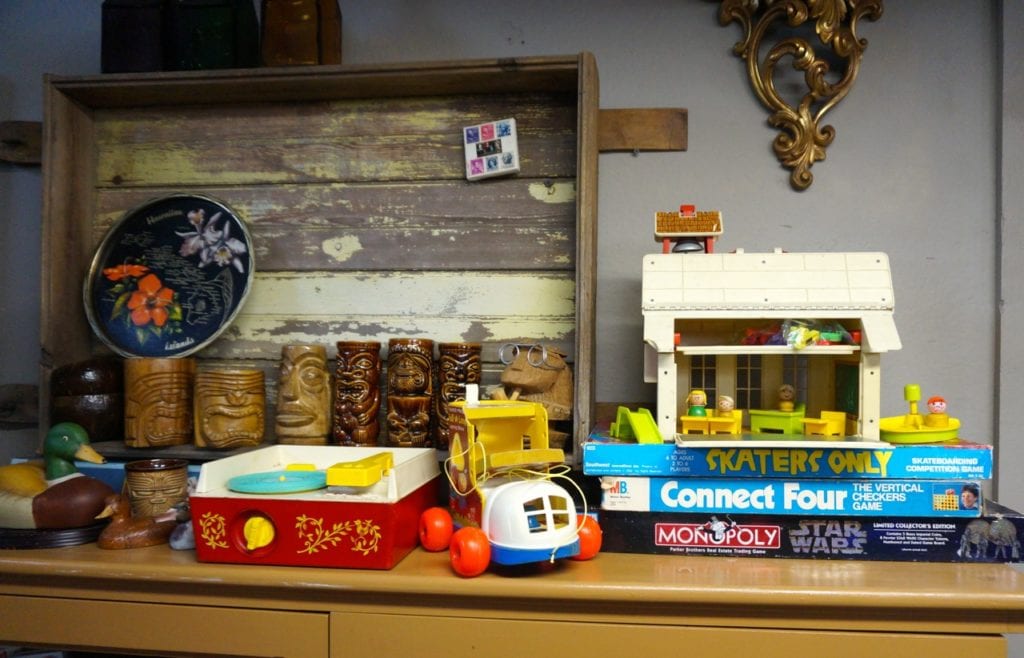 Vintage Fisher Price toys will evoke childhood memories. Old Crow Vintage sells vintage, antique, and repurposed items. Photo credit: Ronni Newton