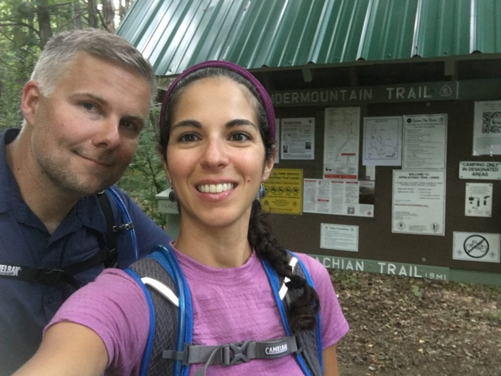 Nichola Dutcher and her husband, Jed Goslki on a 12-mile hike on the Appalachian Trail last weekend, part of the training for their Grand Canyon trek. Jed hiked the entire Appalachian Trail in 2008. Courtesy photo