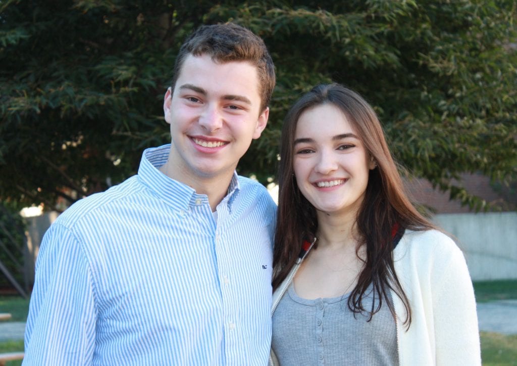 Carolyn McCusker of West Hartford (right) and Alec Rossi of Kensington, seniors at Kingswood Oxford School, have been named National Merit Scholar Semifinalists. Submitted photo