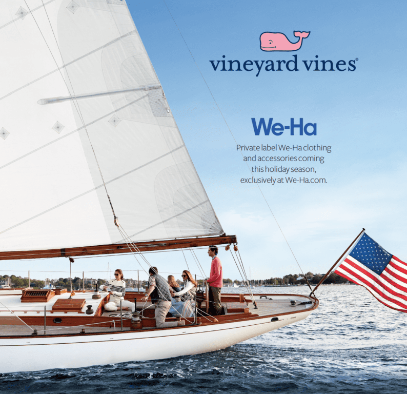 Private label Vineyard Vines "We-Ha" clothing is coming to West Hartford in time for the holiday season. Watch we-ha.com for information. Photo courtesy of West Hartford Magazine.