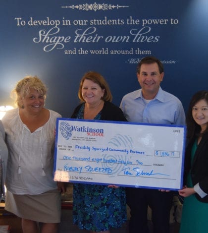 Watkinson School Freshly Squeezed Check Presentation