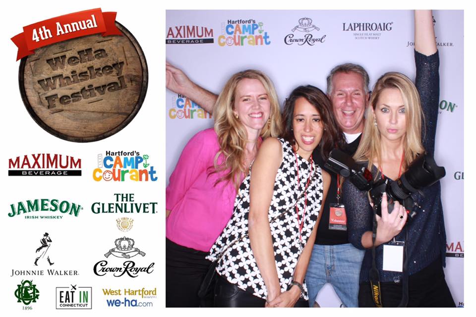 In the SnapSeat photo booth with Kristen Fritz, Jeannette Dardenne and Cheyney Barrieau from Eat IN CT with Tom Hickey of West Hartford Magazine and We-Ha.com. Photo courtesy of SnapSeat Photo Booths