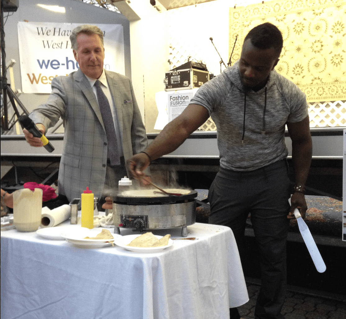 D'Mario Sowah, owner of Akua Ba Fitness, participated in the crepe cook-off. Photo credit: Joy Taylor