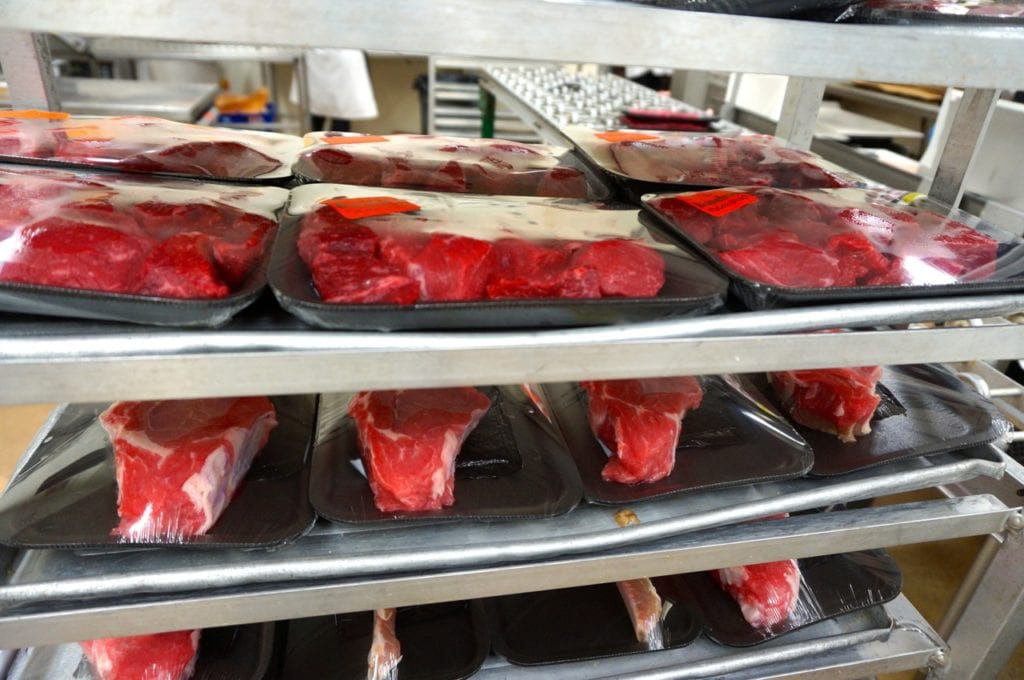 Meat ready to be placed in the cases at Crown Market and Cafe. Photo credit: Ronni Newton