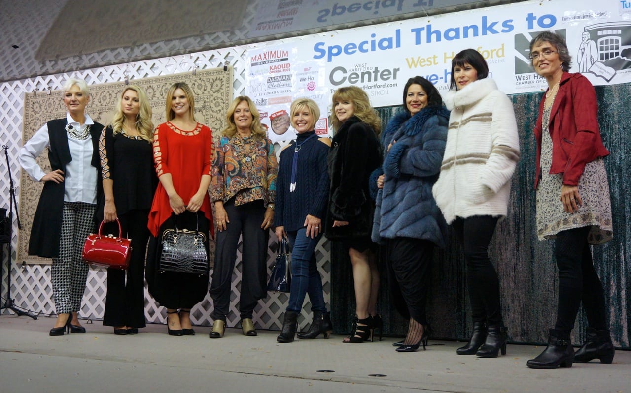 Some of the models at West Hartford Center's Fashion Fusion show on October 13, 2016. Photo credit: Ronni Newton