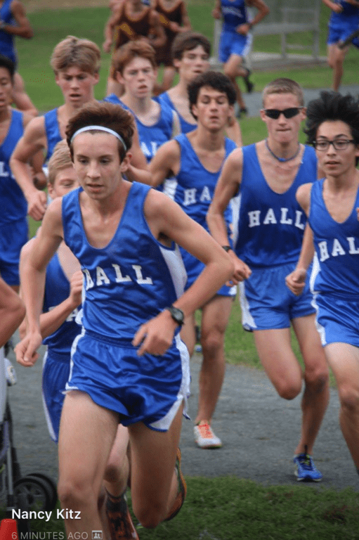 Hall boys cross country at the Wickham Invitational. Submitted photo