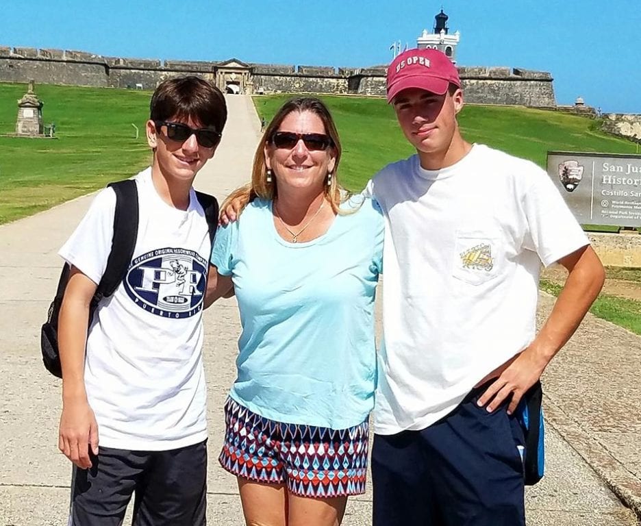 The day after they saved a young Puerto Rican couple from drowning (from left) Aidan and Sheri Shea and Cole Canarie toured Old San Juan. Courtesy photo