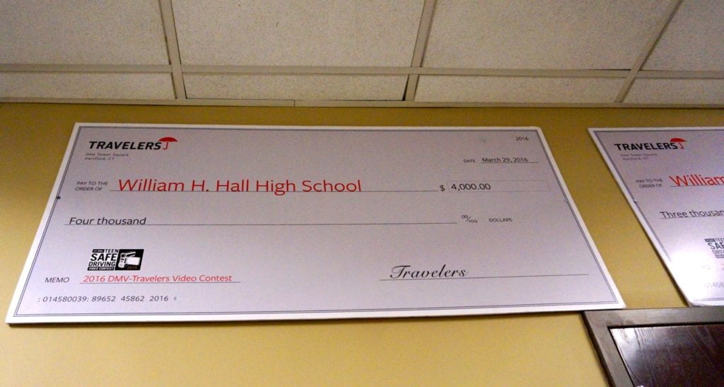Hall's videos have placed in the DMV-Travelers Teen Safe Driving Contest, and earned money for the school. Photo credit: Ronni Newton