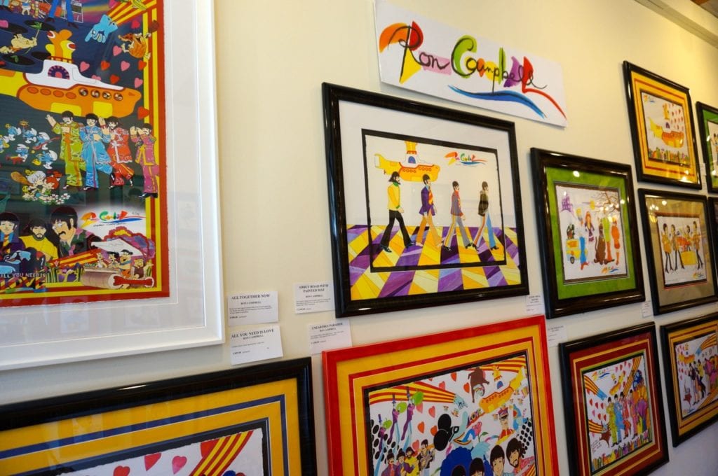 Ron Campbell's Beatles Cartoon Show is on display at Center Framing & Art at 968 Farmington Ave., West Hartford through Oct. 16. Photo credit: Ronni Newton