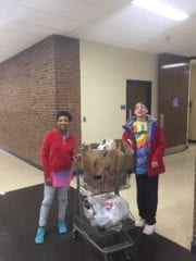 Hall High School’s FAS students were instrumental in collecting donated goods throughout the school building. Submitted photo