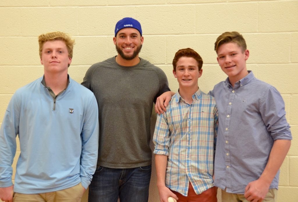 MLB player George Springer, outfielder for the Houston Astros, visited Renbrook School in West Hartford. Submitted photo