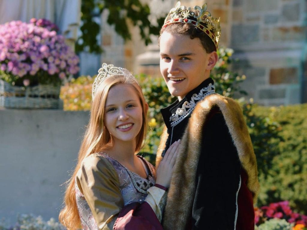 Hall High School Seniors “King” Kenneth Galm and “Queen” Hannah Maynard are busy preparing for this year’s Madrigal Feaste. Submitted photo
