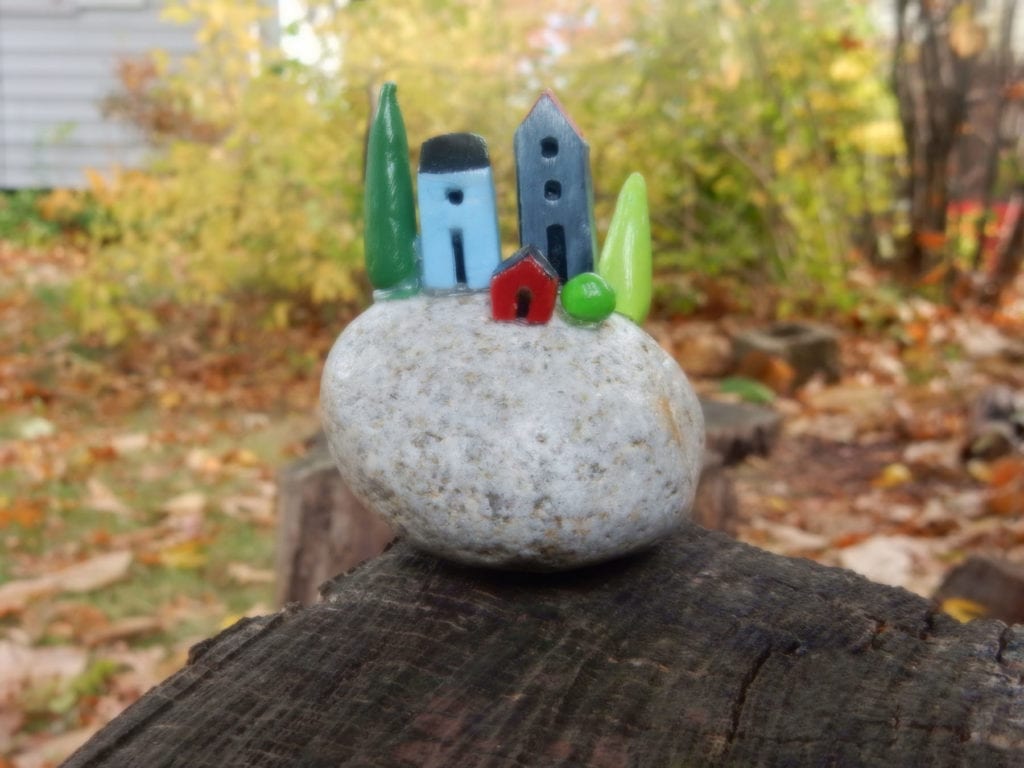 A 'Tiny Town' rock by Julie Phillipps. Photo credit: Julie Phillipps