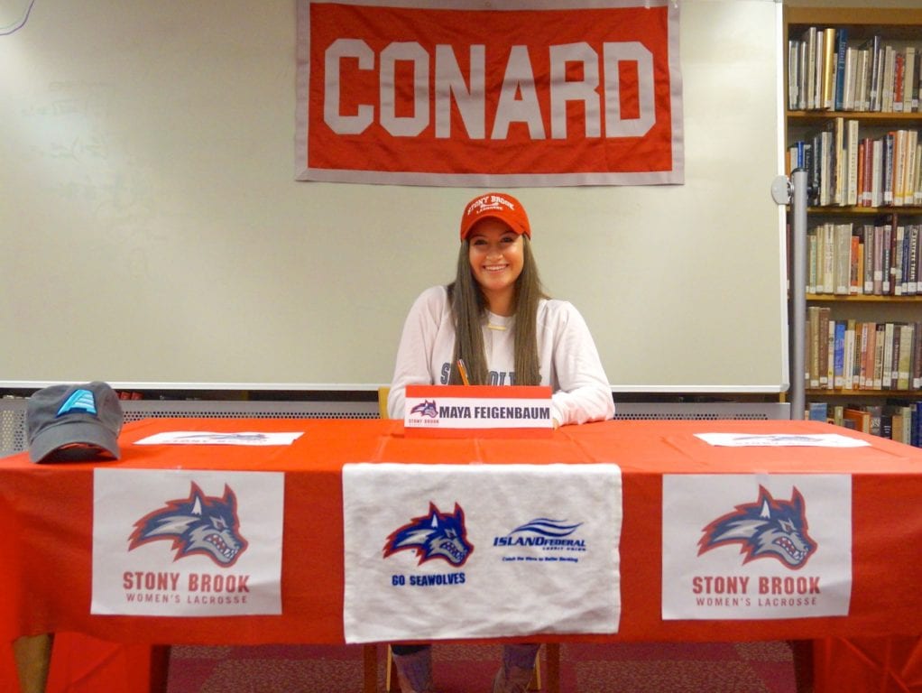 Conard High School senior Maya Feigenbaum signed a Letter of Intent to play lacrosse at Division I Stony Brook University. Photo credit: Ronni Newton