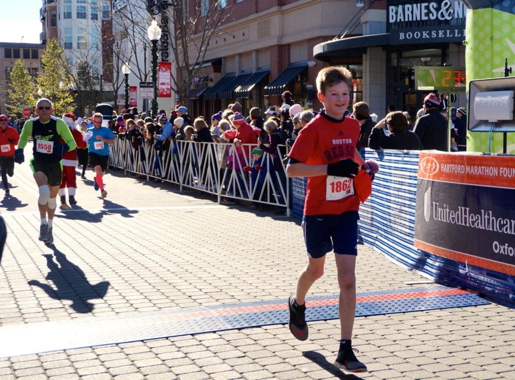 13-year-old Jude Sargent of West Hartford. HMF Blue Back Mitten Run, West Hartford, Dec. 4, 2016. Photo credit: Ronni Newton