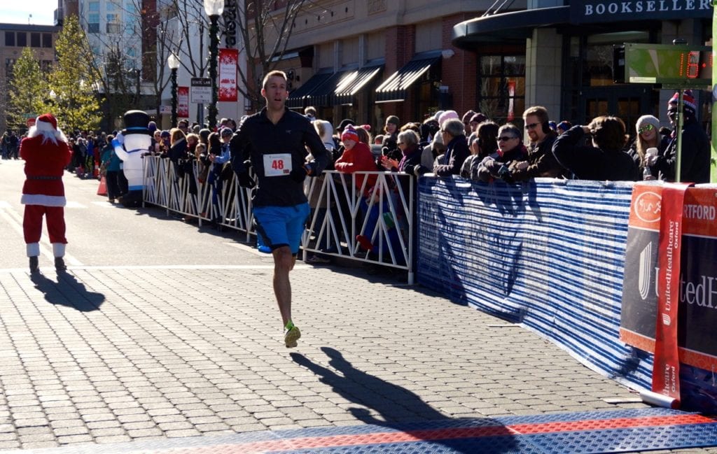 Greg Weaver of West Hartford finished in fifth place. HMF Blue Back Mitten Run, West Hartford, Dec. 4, 2016. Photo credit: Ronni Newton