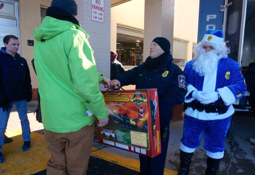 Toys of all sizes and varieties were donated to the West Hartford and Farmington Police Departments' combined toy drive on Dec. 16, 2016. Photo credit: Ronni Newton