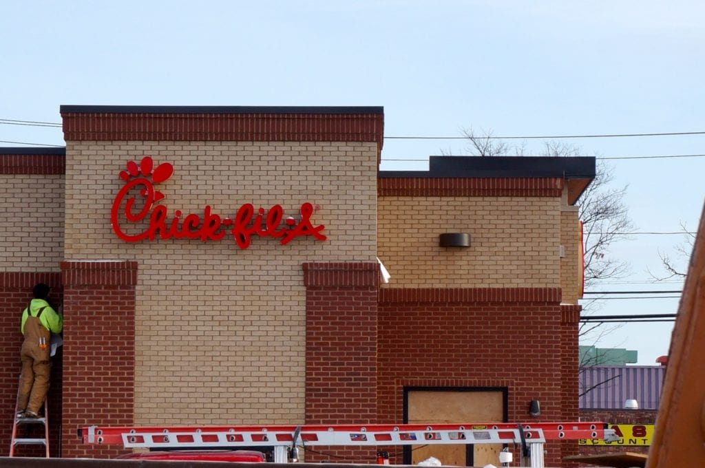 Chick-fil-A is nearly complete and will open in West Hartford on Feb. 9, 2017. Photo credit: Ronni Newton