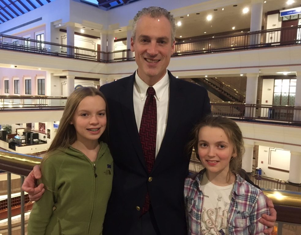 State Rep. Derek Slap with his daughters Maggie (left) and Zoe. Courtesy photo