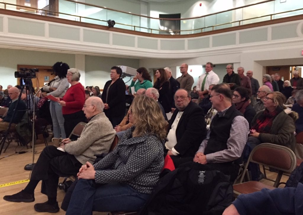 More than two dozen West Hartford residents spoke at a public meeting Wednesday night about 'SMART' as a possible solution to waste management. Photo credit: Ronni Newton
