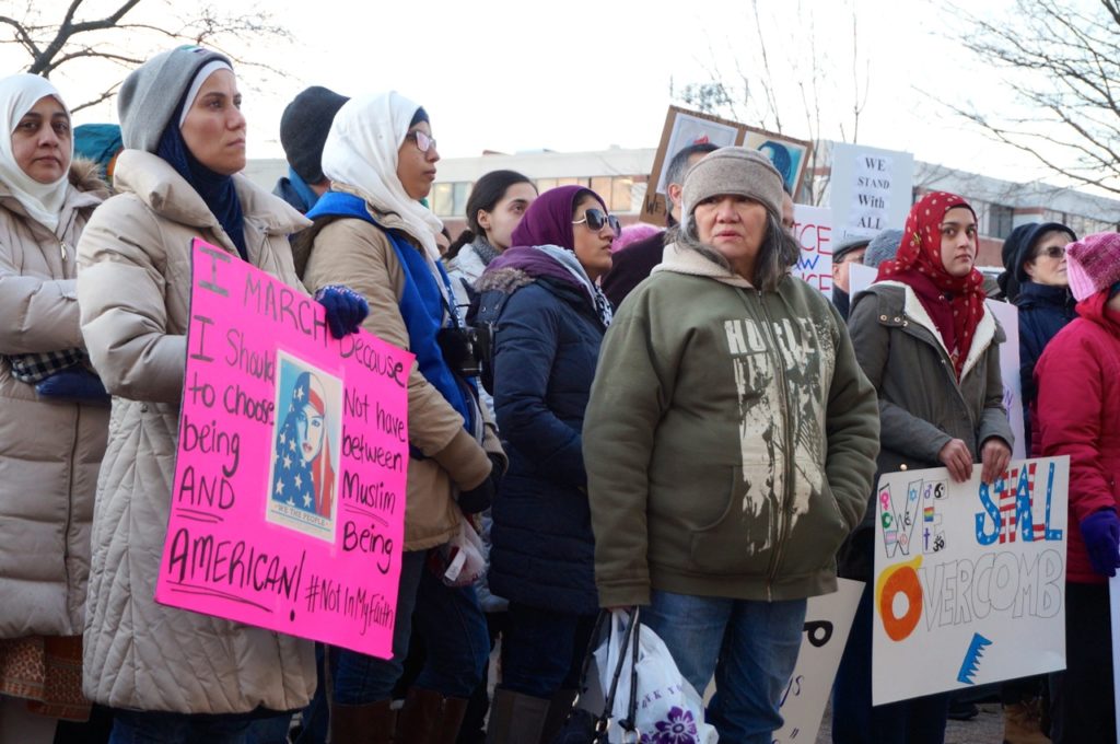 West Hartford Rally for Immigrant and Refugee Rights. Feb. 1, 2017. Photo credit: Ronni Newton